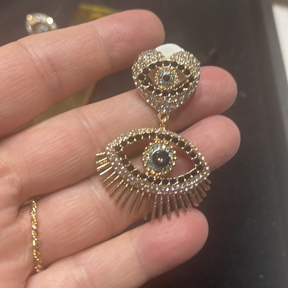 Ps-76 Evil Eye crystals fashion earrings - Picture 4 of 5